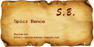Spicz Bence névjegykártya